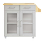 Modway - Cuisine Chariot de cuisine, Gris clair naturel-Assemblée requise
