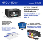 Brother - MFC-J1410DW Imprimante tout-en-un à jet d’encre couleur sans fil Work Smart avec écran couleur de 2,7 po et impression recto verso automatique-Indicateur de pages pour le suivi du niveau d’encre