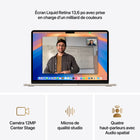Apple - MacBook Air 13,6" avec Touch ID (2025) - Apple M4 - 16 Go RAM - 512 Go SSD - Starlight - Français-Pavé tactile Force Touch / Capteur Touch ID