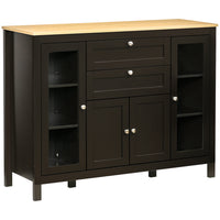 HOMCOM - Buffet 47,25 po L avec 2 tiroirs et 4 portes - brun-Deux couleurs et un design classique ajoutent du charme à votre maison 