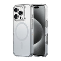 AXS - Crystal Shield Étui D3O fabriqué avec du plastique recyclé MagSafe compatible pour Apple iPhone 16 Pro - Gris Dégradé-Design minimaliste offrant une protection contre les chutes de 6 pieds