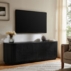 Modway - Fortitude 75" Armoire de rangement à buffet courbé - Noir-Tablette centrale ajustable