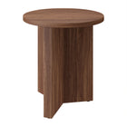 Hudson&Canal - Table d'appoint ronde Anders de 50 cm de largeur, , noyer satiné-Le plateau de table a une capacité de poids de 25 lb