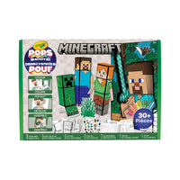 Crayola - Ensemble d’activités POPS 3D Minecraft-ACTIVITÉ DE COLORIAGE : Comprend 18 marqueurs Pip-Squeaks Skinnies lavables, 3 pages de personnages à construire, 3 pages POPS à découper, 3 feuilles d'autocollants, 2 arrière-plans recto-verso, 1 page d’éléments autoportants, 2 feuilles d'instructions et 1 feuille de ruban adhésif