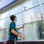 Gritt Commercial - Ensemble professionnel de nettoyage de vitres - Raclette de 14 po - Lave-vitres de 14 po - Perche télescopique de 6 pi - Lot de 2-Longueur minimale du manche : 3,5 pi