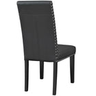Modway - Parcel Vinyle Fauteuil d’appoint de salle à manger Ensemble de 2 - Noir-Finition de la tête de clou