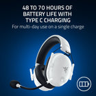 Razer - Blackshark V2 PRO PlayStation Casque esport sans fill pour Playstation 5 - Blanc-Coussinets en mousse à mémoire. De forme flowknit ultradoux: Tissage respirant qui vous aide à rester au frais et à l’aise