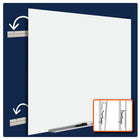 Quartet - Tableau en verre effaçable à sec magnétique antireflets InvisaMount - 8' x 4' - surface blanche - sans cadre-La surface a été traitée afin de réduire la réflectivité de la lumière d’au moins 70 % par rapport aux tableaux en verre effaçables à sec standards.