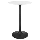Modway - Lippa Rond de 28 po Bois Bar Table, Noir Blanc-Table de bar moderne