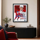 Frameworth - Cadre Cole Caufield Collage Portrait Canadiens - Impression Encadrée - 16 po L x 20 po H-Pièce d'affichage idéale pour un bureau à domicile, une salle de jeux, un coin des partisans ou tout décor de hockey des Canadiens de Montréal
