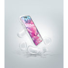 LAUT - Coque AERO SPARKLE MagSafe pour iPhone 16 - Argent cristal-Dispose d'un anneau MagSafe, garantissant la compatibilité avec vos accessoires MagSafe.