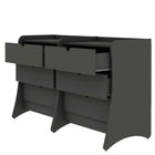Manhattan Comfort - Coney commode moderne mi-siècle 27,55" gris - lot de 2-Panneaux latéraux continus uniques pour créer des pieds courbés