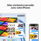 Apple - iMac 24" - Puce Apple M3 - GPU 8 cœurs - 256 SSD - Mémoire unifiée 8 Go - Argent - Anglais-Accord Parfait Avec Vos Appareils Apple – Vous pouvez faire des merveilles en combinant vos appareils Apple. Copiez une image sur iPhone et collez-la sur iMac. Utilisez iMac pour répondre à des appels FaceTime ou envoyer des textos dans Messages. Et ce ne sont que quelques exemples