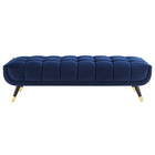 Modway - Adept 60" Performance Velvet Banc - Bleu Minuit-Un certain assemblage requis