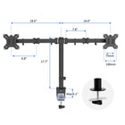 Rocelco – Soulève-moniteur réglable de luxe DADRDM2 pour bureau assis/debout avec support pour double moniteur, noir-Fabriqué d'un bois de haute qualité avec un cadre métallique