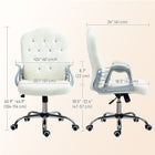 Vinsetto - Chaise de bureau avec hauteur et inclinaison réglables - blanc-Dossier moyen, accoudoirs rembourrés et mousse pour soutien et confort