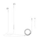 Evry - Écouteurs filaires avec adaptateur USB-C, blanc-Microphone intégré pour des appels mains libres