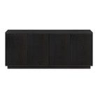 Hudson&Canal - Meuble TV Hanson pour téléviseurs jusqu'à 65 pouces - Grain noir-Une conception de transition accueille des téléviseurs jusqu'à 65 pouces pour votre espace de divertissement