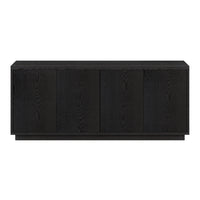 Hudson&Canal - Meuble TV Hanson pour téléviseurs jusqu'à 65 pouces - Grain noir-Une conception de transition accueille des téléviseurs jusqu'à 65 pouces pour votre espace de divertissement