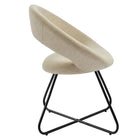 Modway - Nouvelle Tissu rembourré Chaise à manger Ensemble de 2 - Noir beige-Cadre robuste en métal noir