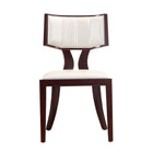 Manhattan Comfort - Lot de 2 chaises de salle à manger traditionnelles Pulitzer 46 cm, revêtement similicuir blanc perle et noyer-Design Klismos Iconique