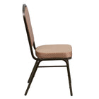 Flash Furniture – Chaise banquet empil Hercules, dos couronne, tissu diamant doré, siège 2,5 po, struct. dorée, 4/pqt-Ensemble de 4 chaises de banquet polyvalentes