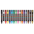 Posca - Marqueurs de peinture à base d'eau - Pointe moyenne réversible (1,8-2,5 mm) - Couleurs assorties - paquet de 16-La pointe en forme de balle offre un meilleur contrôle et une plus grande précision.