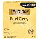 Twinings - Sachets de thé noir Earl Grey - paquet de 50-Thé noir frais et aromatique aux notes vives d’agrumes et à la finale onctueuse