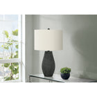 Monarch Specialties - Luminaire - 24 po H Lampe De Table - Résine Noire - Abat-Jour Ivoire / Crème - Contemporain-L'interrupteur à 3 voies facile à utiliser maintient une seule ampoule (non incluse) avec une puissance maximale de 100 W/120 V pour ajuster l'ambiance déclairage et allumer ou atténuer instantanément une pièce