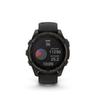 Garmin - fēnix 8 – 47 mm, saphir solaire, titane DLC gris carbone avec bracelet en silicone noir/gris galet-7