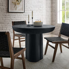 Modway - Caspian Béton rond de 40 po Table à manger, Noir-MDF Construction