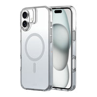 AXS - Crystal Shield Étui D3O fabriqué avec du plastique recyclé MagSafe compatible pour Apple iPhone 16 Plus - Gris Dégradé-Design minimaliste offrant une protection contre les chutes de 6 pieds