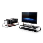 ShoppingAll - Premium Ergonomic Monitor Stand Riser- Noir-Cet organisateur de bureau élégant libère de l'espace pour maximiser le rangement sur le bureau. Ce support d'écran peut supporter un écran et accueillir un clavier standard sous le support.