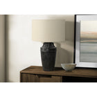 Monarch Specialties - Luminaire - 28 po H Lampe De Table - Céramique Noire - Abat-Jour Beige - Transitionnel-L'abat-jour complémentaire en tissu beige adoucit la lumière, améliorant l'ambiance générale tout en offrant des solutions d'éclairage pratiques pour tous les espaces de style transitionnel