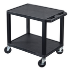 Luxor - Chariot utilitaire polyvalent à deux plateaux plats de 26" H Luxor TUFFY - 24" L x 18" P - noir-Les pieds sont construits en chlorure de polyvinyle pour plus de durabilité et de stabilité