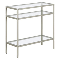 Hudson&Canal - Table d'appoint rectangulaire Sivil 61 cm (24 po) - Nickel satiné-Un design contemporain moderne pour votre salon, votre chambre et plus encore