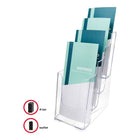 Présentoir DocuHolder - 4 compartiments - transparent - format dépliant (77701)-Couleur: Transparent