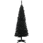 HOMCOM - Arbre de Noël - arbre de Noël fin avec branches réalistes - noir-L'arbre de Noël artificiel a un style crayon fin 