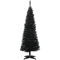 HOMCOM - Arbre de Noël - arbre de Noël fin avec branches réalistes - noir-L'arbre de Noël artificiel a un style crayon fin 