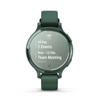 Garmin - Lily 2 Active Jasper Vert avec Bracelet en Silicone-Voyez à quel point vous êtes actif tout au long de la journée avec le comptage des pas, les calories brûlées, les minutes d'intensité et plus encore (les données présentées sont destinées à être une estimation précise des mesures suivies)