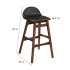 Modway - Juno Tabouret de bar - Brown - Ensemble de 2-Hévéa et contreplaqué