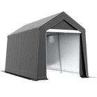 Outsunny - Abri portable 7' x 12', abri extérieur avec porte enroulable, gris-Le toit et les parois latérales en PE épais bloquent les rayons UV et la pluie fine 