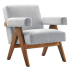 Modway - Lyra Tissu Fauteuil - Tissu gris clair-Conception ergonomique pour le confort
