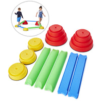Gonge - Kit de démarrage Build N Balance - Ensemble de 10-Les éléments peuvent être combinés de multiples façons, alors utilisez votre imagination pour mettre en place tous les parcours d'équilibre et les paysages que vous pouvez construire