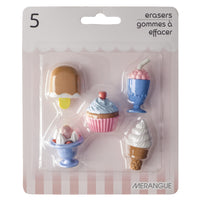 Merangue - Gommes 3D - Friandises-Ensemble de 5 gommes fantaisie en forme de friandises