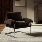 Modway - Ansel Performance Velvet Chaise d’accent - Marron chocolat-Siège rembourré fixe