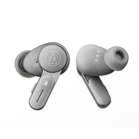 Audio-Technica - Écouteurs sans fil - Gris pierre-Écouteurs intra-auriculaires compacts et véritablement sans fil avec technologie numérique hybride de suppression du bruit