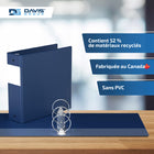 Davis Group Super économie, Reliure à anneaux ronds 3 po, paquet de 6 – Bleu Royal-Polypropylène sans PVC