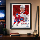 Frameworth - Cadre Cole Caufield Collage Portrait Canadiens - Impression Encadrée - 16 po L x 20 po H-Conçu et fabriqué au Canada par Frameworth avec plus de 32 ans d'expérience en souvenirs sportifs