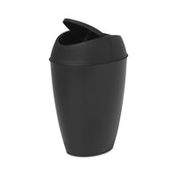 Umbra - Twirla Corbeille à papier (9 litres) noir-Couvercle basculant lesté : La poubelle Twirla est dotée dun couvercle à bascule lesté extrêmement pratique qui se remet en place tout seul dès que vous avez fini . poussez-le simplement dune main pour jeter vos déchets, et cest tout !